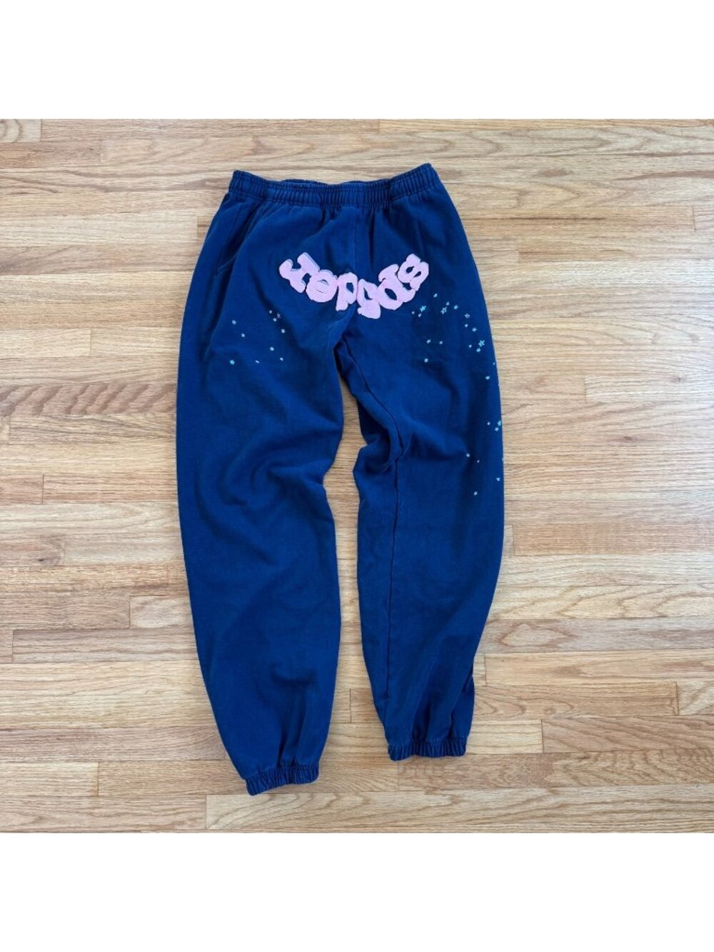 Sp5der Og Web Sweatpants in Navy Blue Large